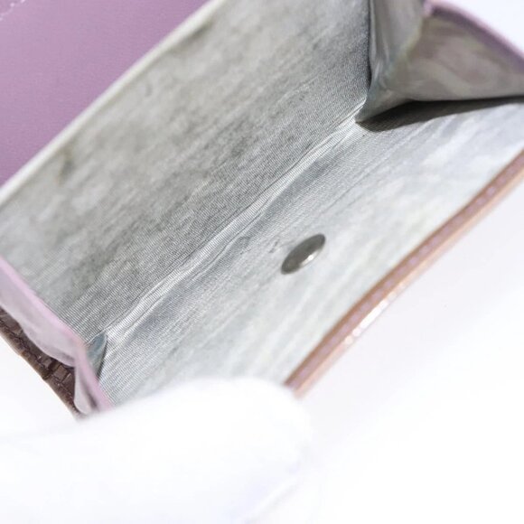 CHANEL Bifold Wallet Enamel Purple Silver CC Auth - Picture 8 of 16